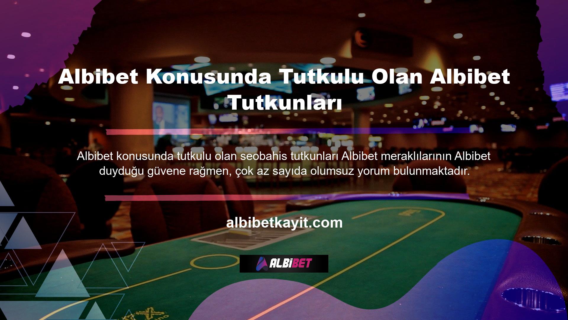 Albibet, müşterilerine canlı Albibet ve casino oyunları için çok çeşitli ödeme seçenekleri sunmakta ve sahip olduğu güvenlik önlemleri, ödeme işlemleri sırasında olası sorunların önüne geçmektedir